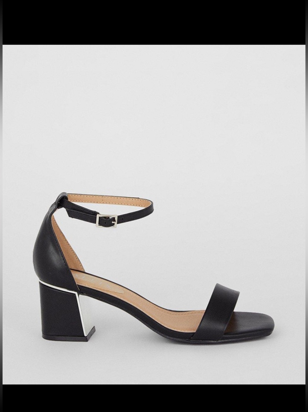 NWT- Max Comfort Black Ankle-Strap Block Heels